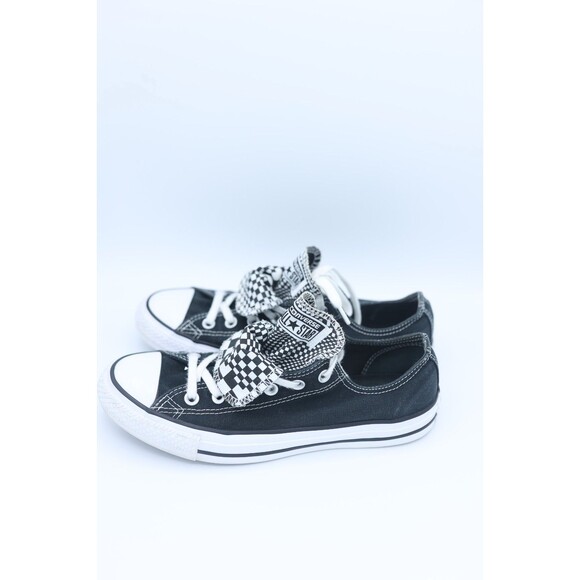 Converse Double Tongue 9 Black White Checkered Low Top Shoes Emo Grunge - Picture 6 of 10